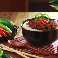 Beef chili rice bowl