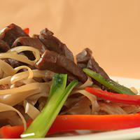 Beef stir fry with vegetables and noodles