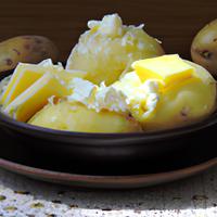 Boiled potatoes with cheese
