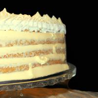 Cake with vanilla frosting