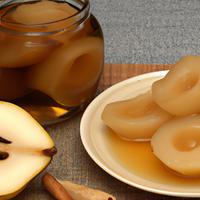 Canned pear slices