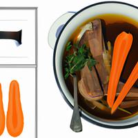 Carrots cooked in beef broth with the peel