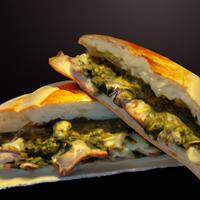 Cheddar chicken pesto sandwich