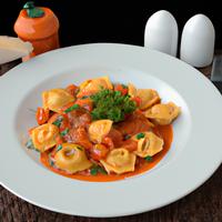Cheese tortellini in tomato cream sauce