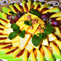 Cheese with fruit topping
