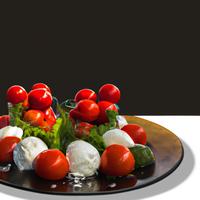 Cherry tomatoes with mozzarella