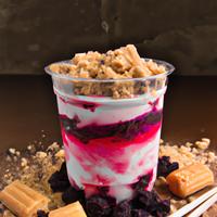 Chick-fila berry parfait with cookie crumbs