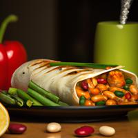 Chicken and bean burrito
