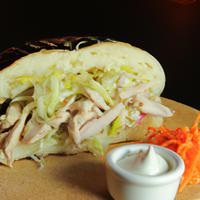 Chicken and cowlslaw sandwich