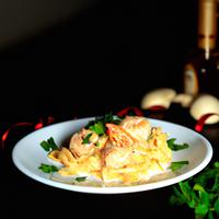 Chicken and shrimp pasta alfredo