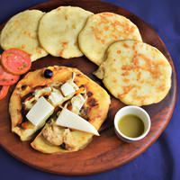 Chicken cheese and vegetable pupusa