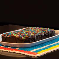 Chocolate brownie with sprinkles