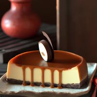 Chocolate cheesecake with caramel