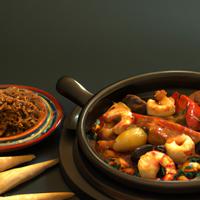 Chorizo shrimp and chicken peaella