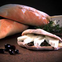 Ciabatta scheibe mit brie