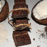 Coconut bar with dark chocolate
