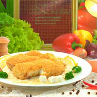 Cod coated in mustard and panko