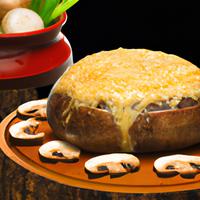 Cogumelo portubello com queijo