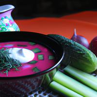 Cold cucumber beet soup