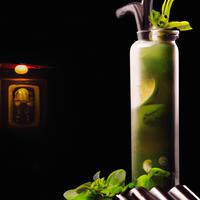 Cold pressed mint mojito juice