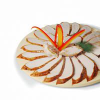 Cooked sliced chicken