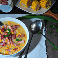 Corn chowder with bacon