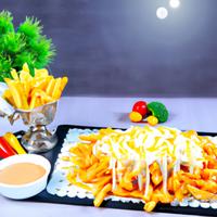 Crispy chicken cheesy fries