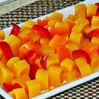 Diced orange bell peppers