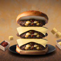 Double smashed beef patty