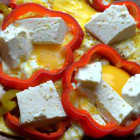 Egg whites with peppers and cheese