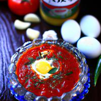Eggs on tomato sauce