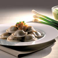 Fish and leek dumplings
