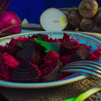 Fried beetroot