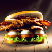 Fried chicken and bacon sandwich