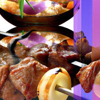Fried meat skewers