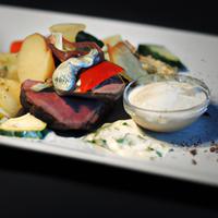 Gourmet silverside vegetables with white sauce
