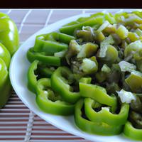 Green peppers diced