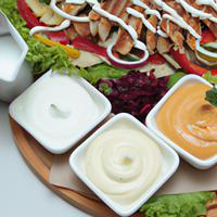 Grilled chicken fajita with salad and tsp of mayo