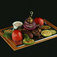 Grilled meat with vegetables