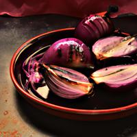 Grilled red onions