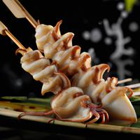 Grilled squid skewers