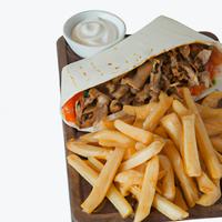 Gyro wrap with fries