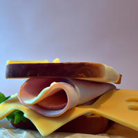 Ham and cheese buttered sandwich