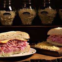 Ham cheese and coleslaw sandwich