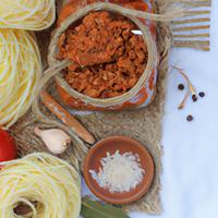 Homemade pasta meat sauce
