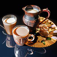 Hot tea with milk