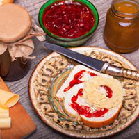 Jam and cheese sandwich