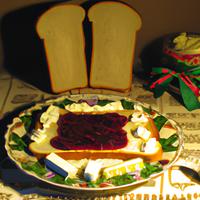 Jam and margarine sandwich