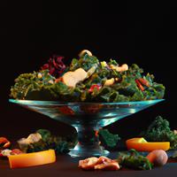 Kale salad with fruits and nuts