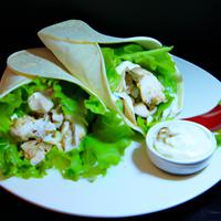 Lettuce wrap with cheese and chickhen with mayonnaise